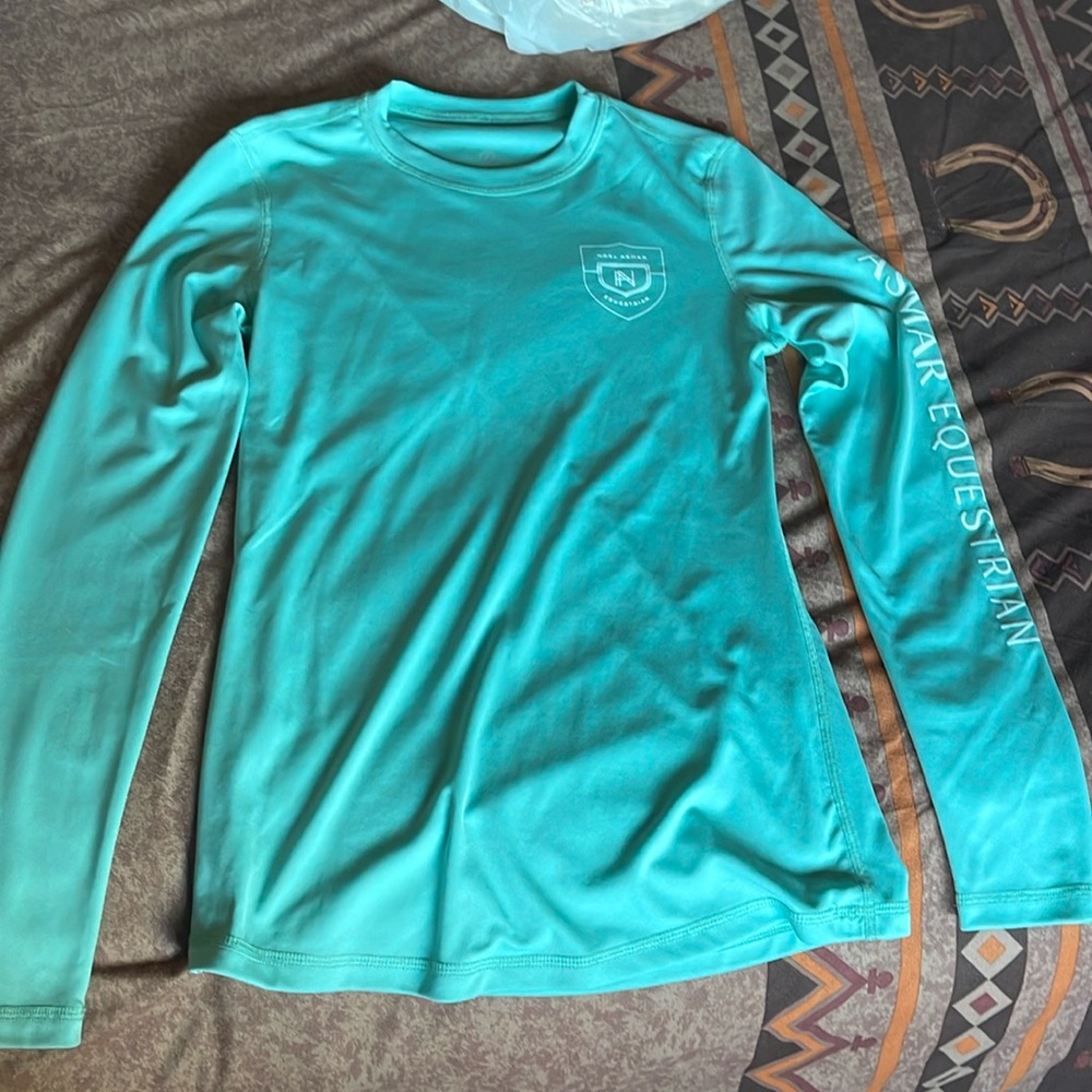 Asmar Equestrian long sleeve logo sun shirt in Mint Green